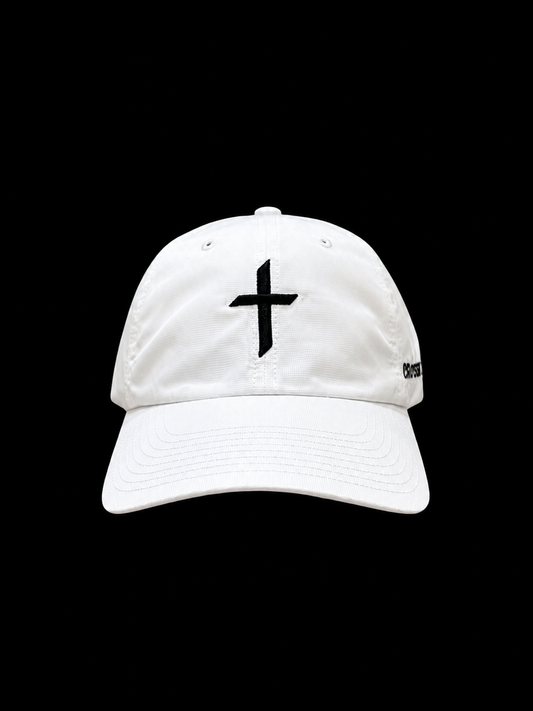 White 220 With Embroidery Black Thick Cross, Proverbs 4:18, and Crossover