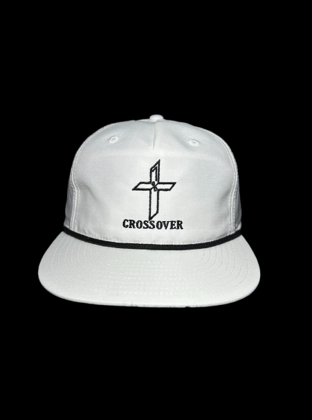 White/Black Rope 256 With Embroidery Black "Crossover" Logo